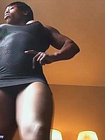 super hot ebony female bodybuilder mistress treasure in ripped contest shape
